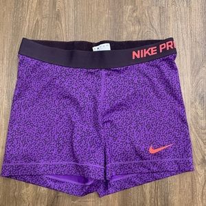 Purple leopard print Nike pro volleyball shorts